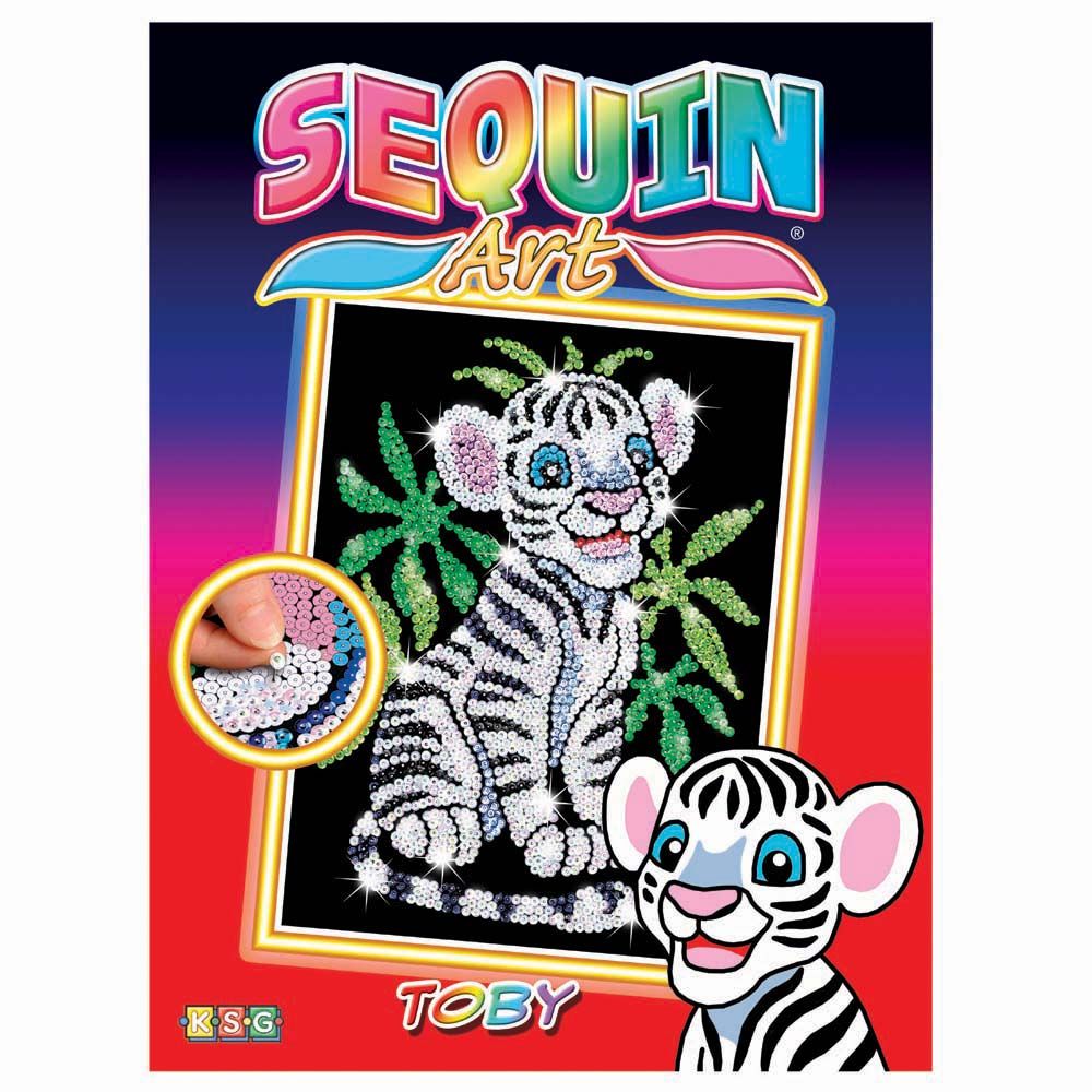 Sequin art, Изкуство с пайети, Тигърче, голям размер