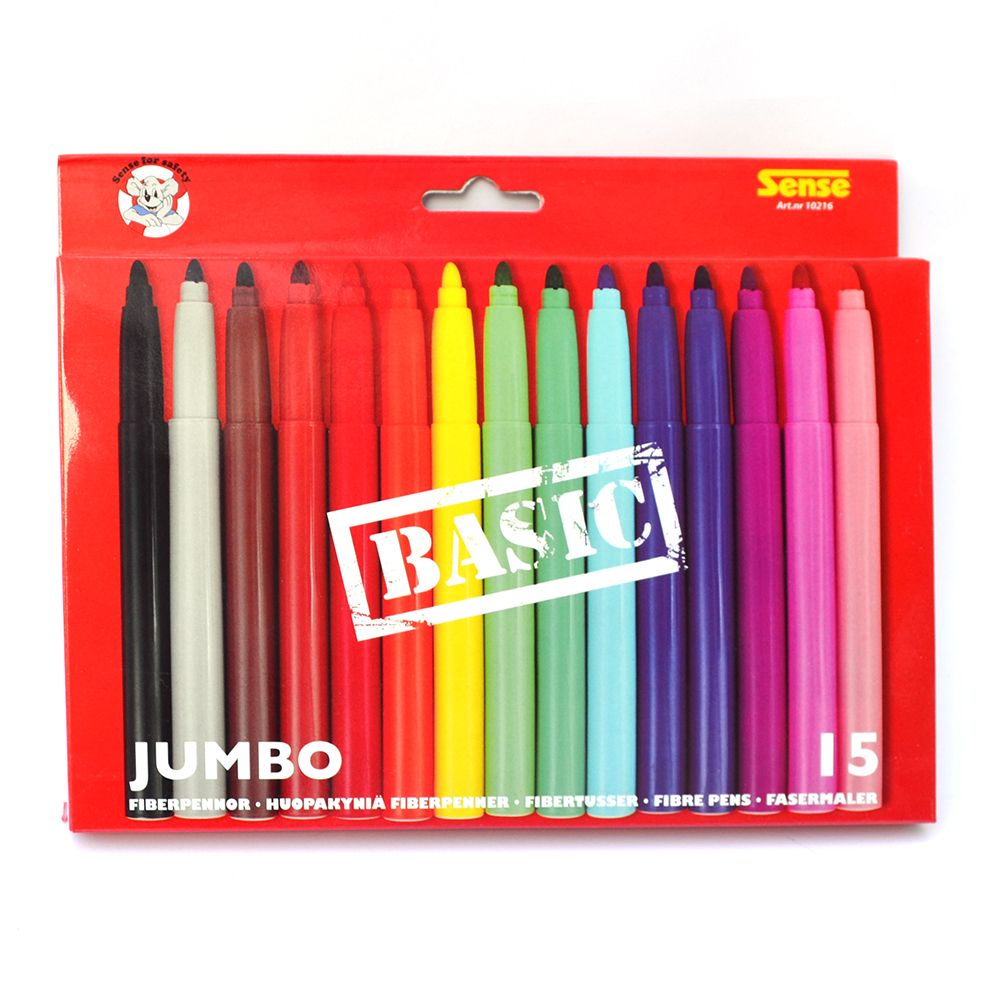 Sense, Флумастери BASIC Джъмбо, 15 броя