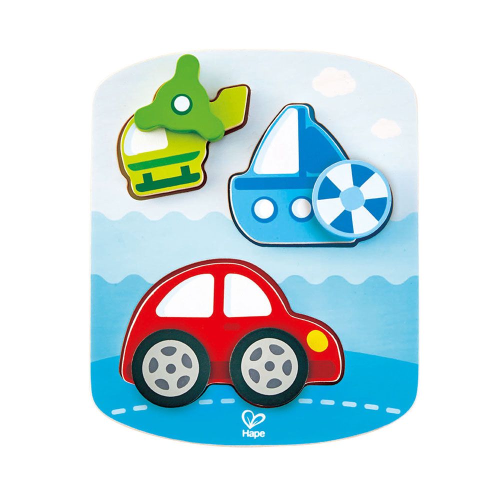 Hape, Пъзел с въртящи се елементи, Транспорт