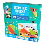 Танграм квадрат - задачи с цветни геометрични дървени фигури