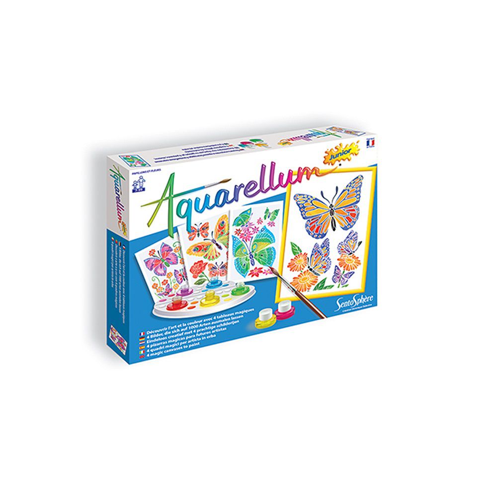 Aquarellum Junior, Комплект за рисуване с акварелни бои, Пеперуди
