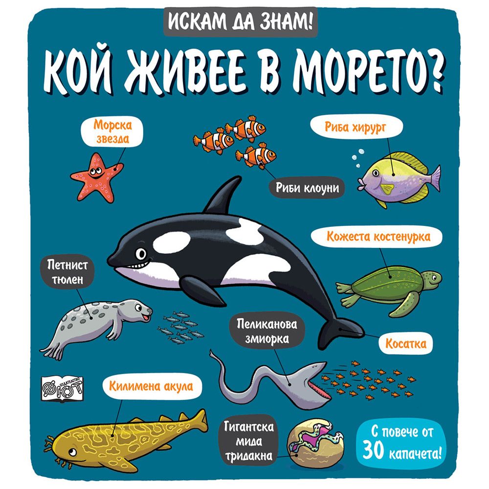 Книжка с капачета, Искам да знам!, Кой живее в морето?, Издателство Фют
