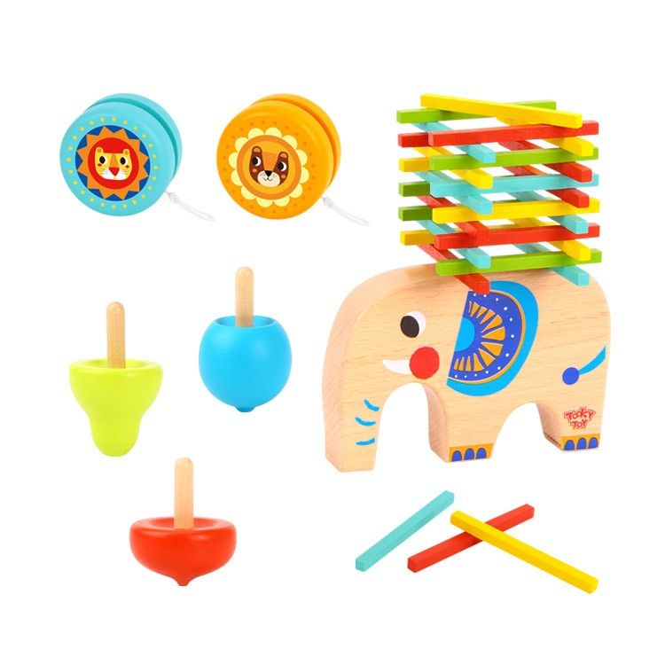 TookyToy, Комплект забавни игри, Слонче за баланс, пумпали и йо-йо