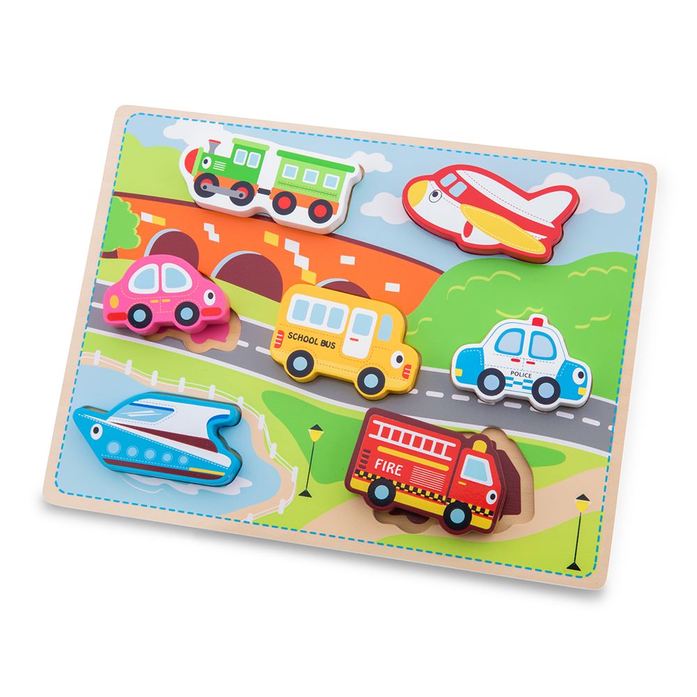 New Classic Toys, Дървен пъзел, Превозни средства, 7 елемента