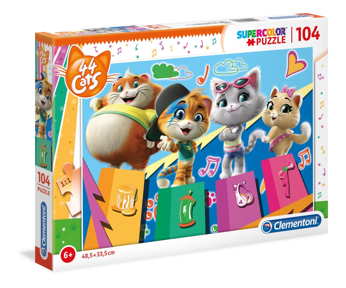 Clementoni, 44 котки, пъзел 104 части