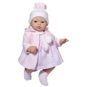 Кукла-бебе, Коке с розова плетена рокличка и шапка