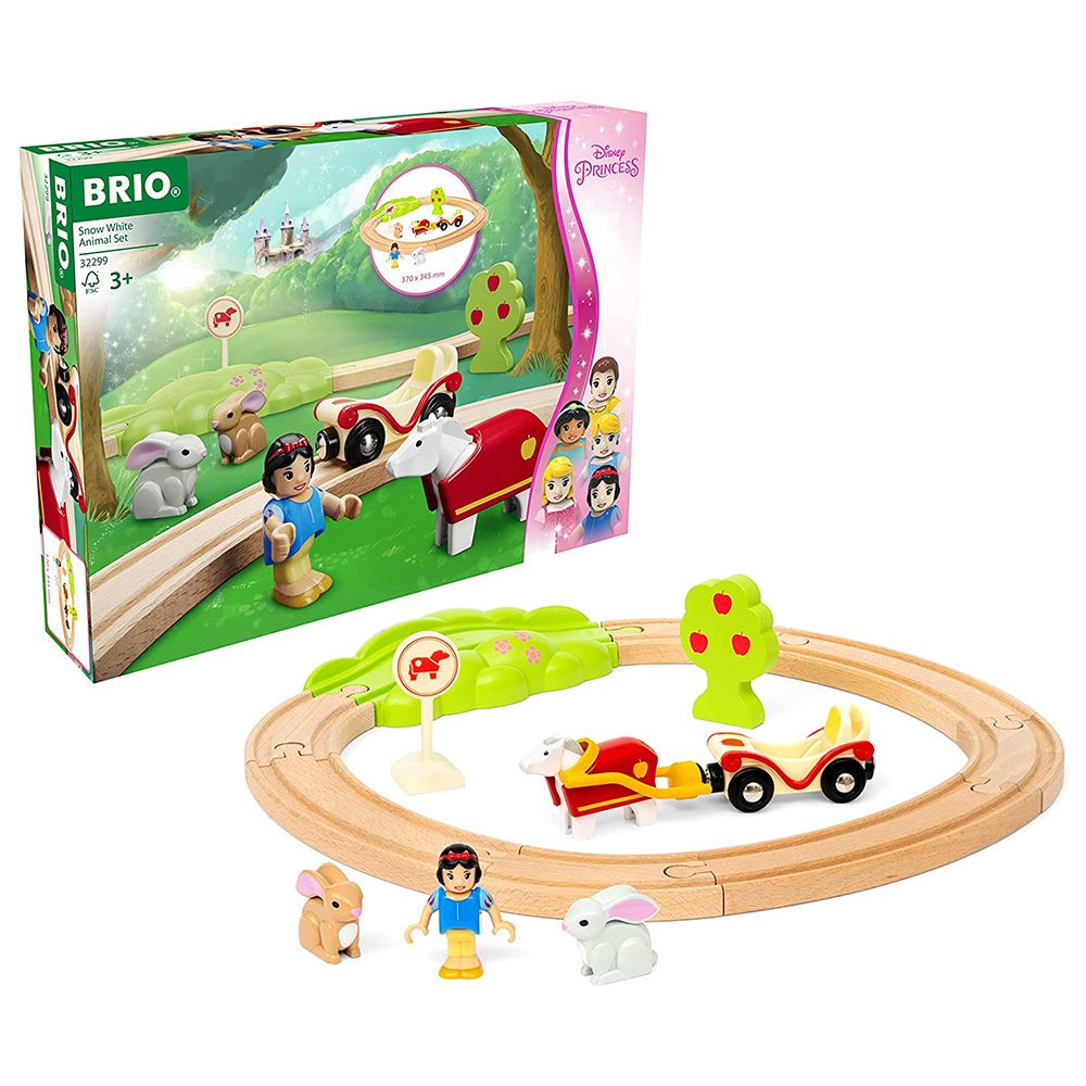 BRIO, Дървен влак с релси - Снежанка и приятели