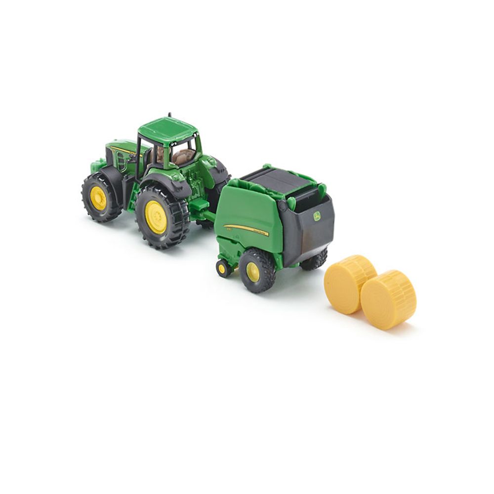 Трактор John Deere с балировачка за кръгли бали