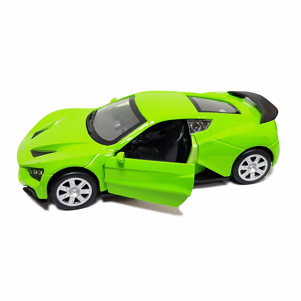Метална кола, играчка със звук и светлини, зелена