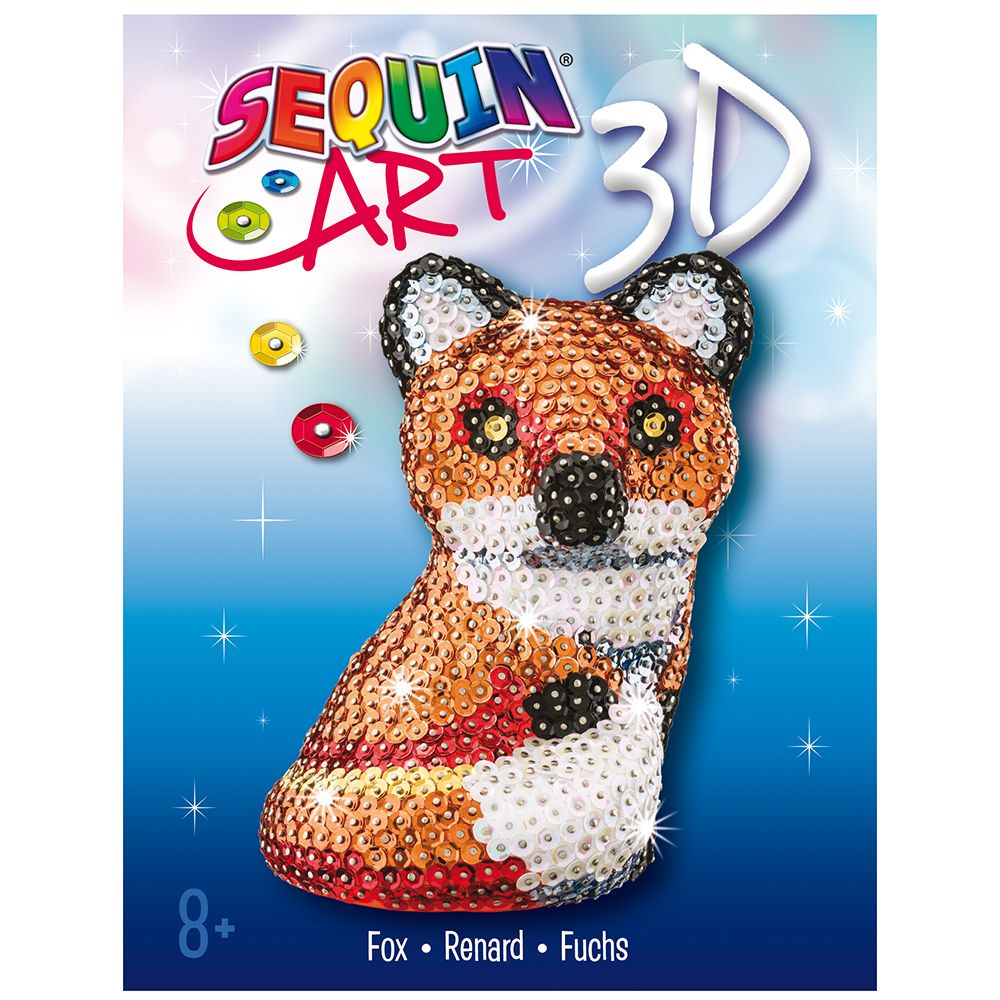 Sequin art, 3D фигурка от пайети, Лисица