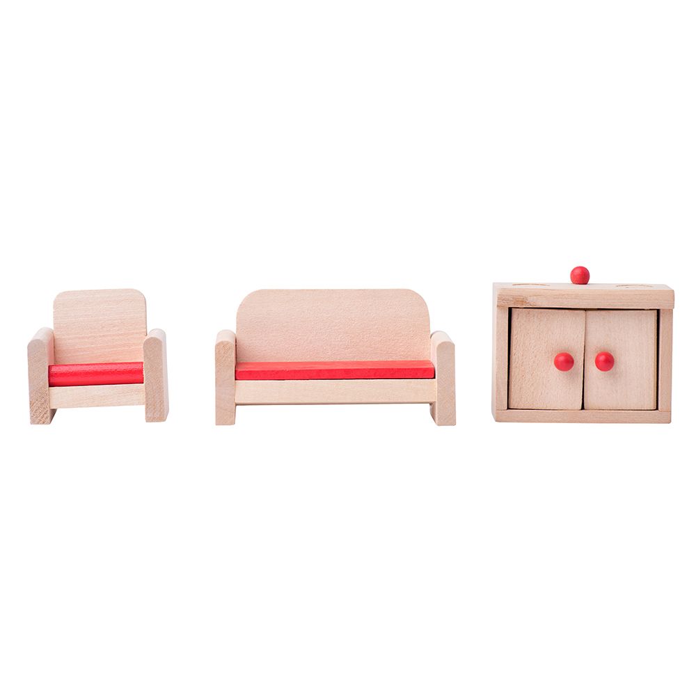 Дървена къща, с аксесоари и две кукли, Яна