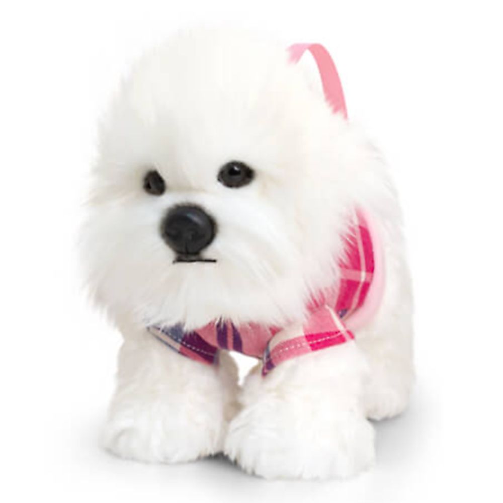 Keel Toys, Плюшена играчка, Куче-чантичка, Бял териер, 30 см