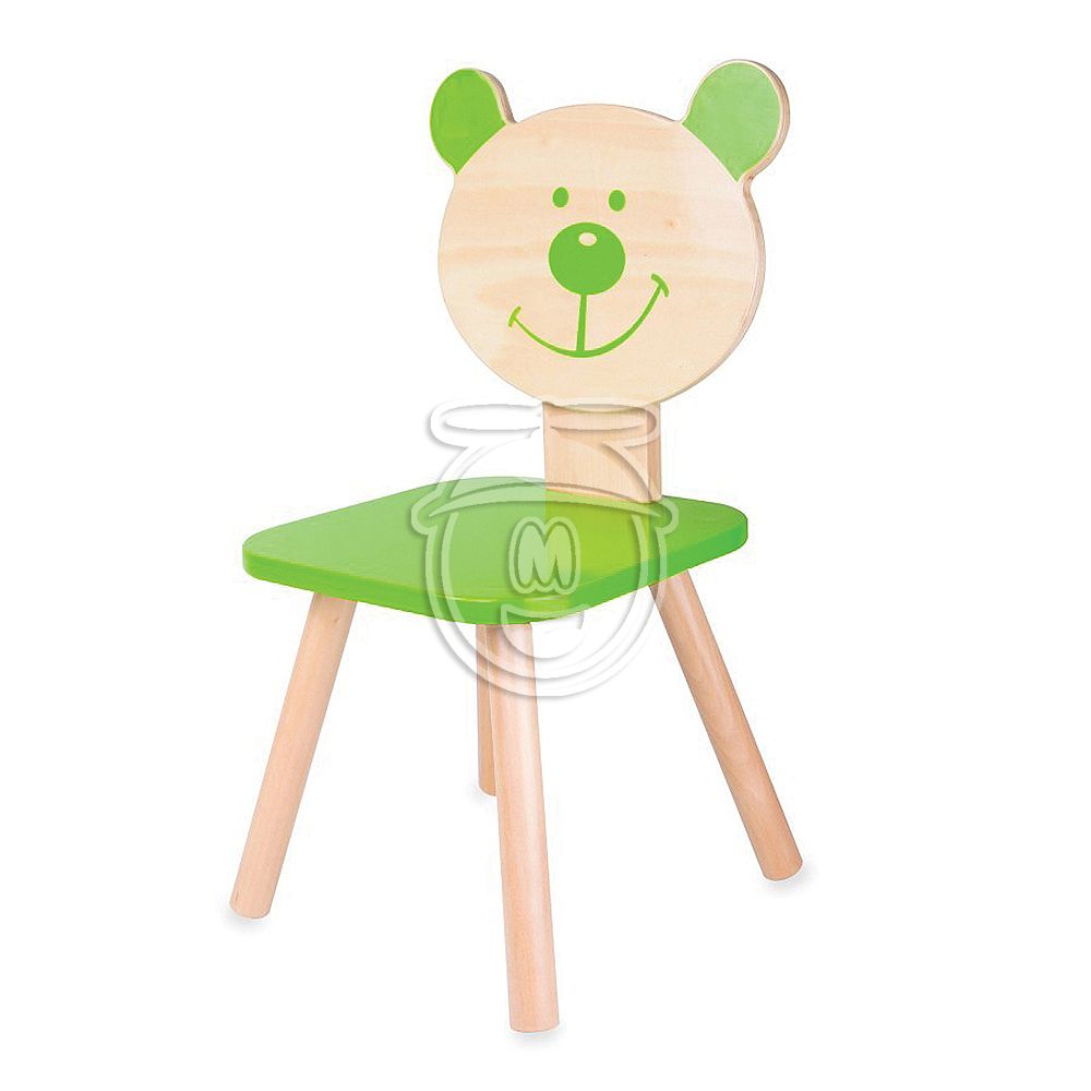 Classic world, Дървено детско столче, Мече, зелено