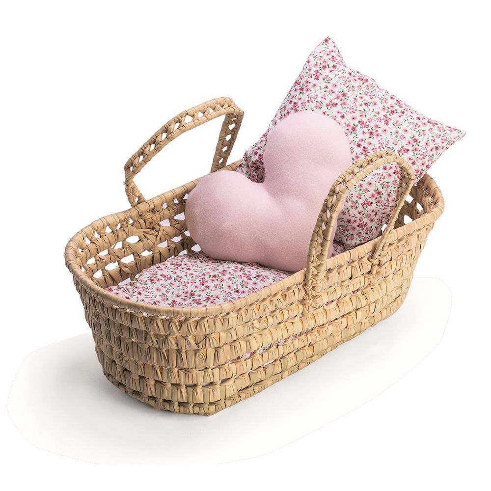 Asi, Аксесоар за кукла, Плетен кош - легло за кукла 30-36 см, със завивки