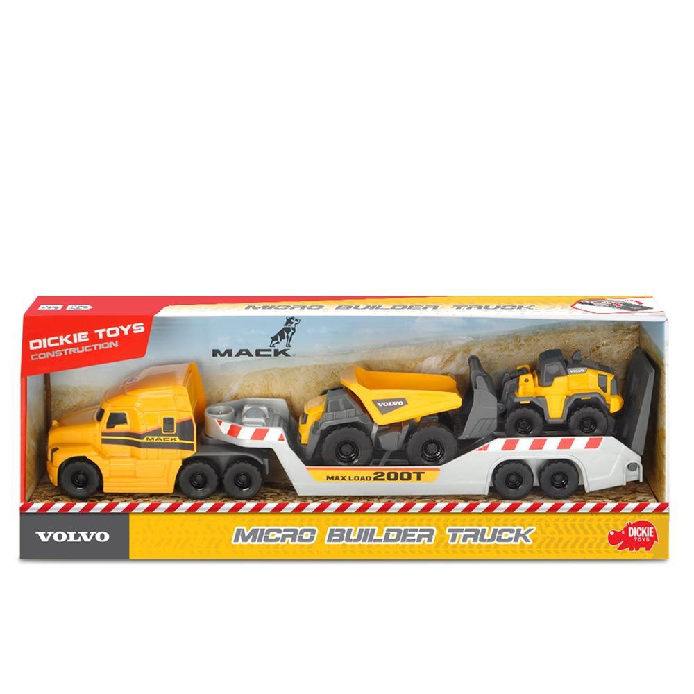 Dickie toys, Автовоз със строителни машини Volvo, 32 см