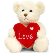 Мече Бакстър, бяло, със сърце