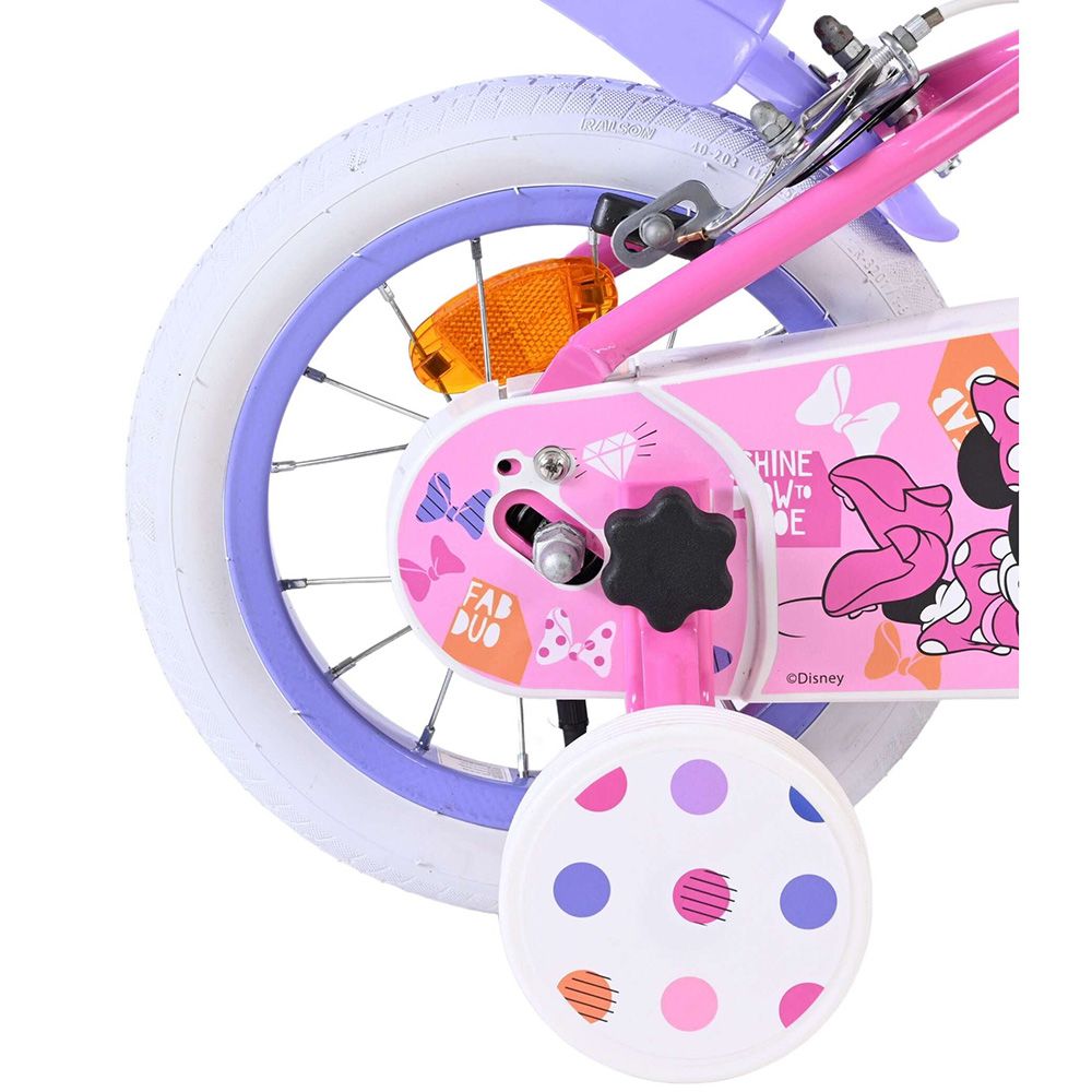 Детски велосипед с помощни колела, Мини Маус,12 инча
