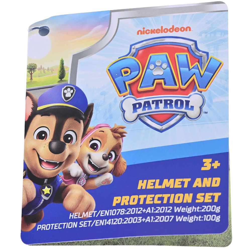 Детски комплект каска и протектори, Пес Патрул