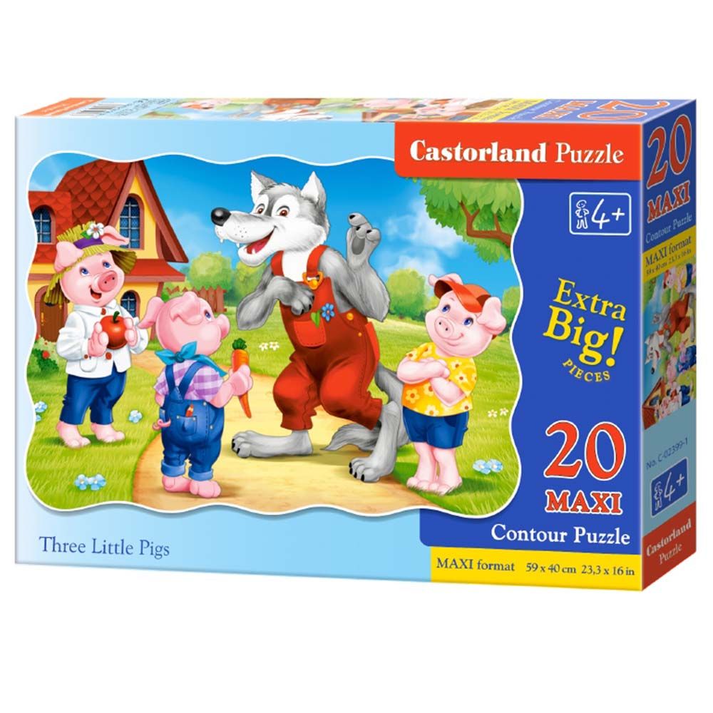 MAXI, Трите прасенца, пъзел 20 макси части, Castorland