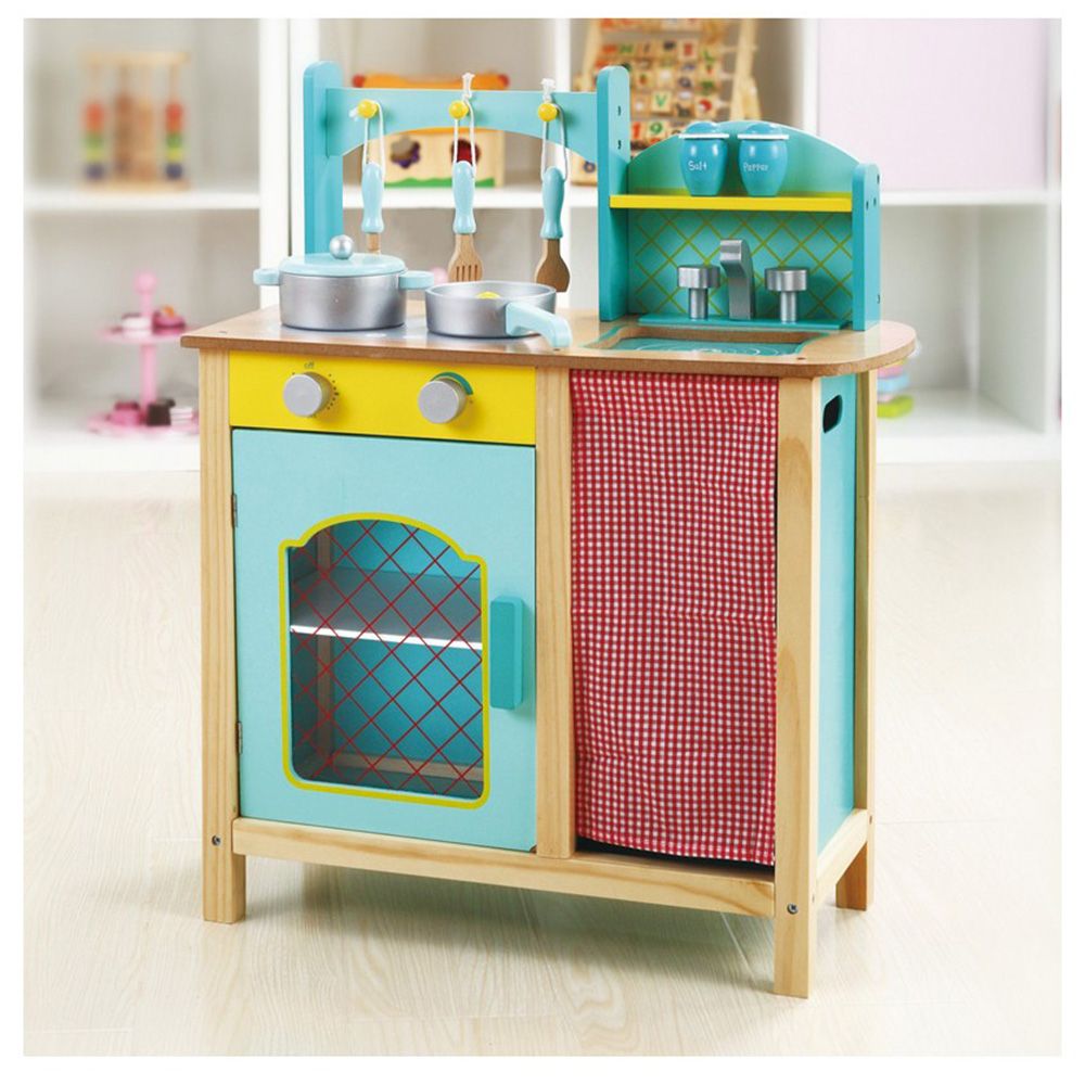 Прованс, голяма синя кухня с аксесоари