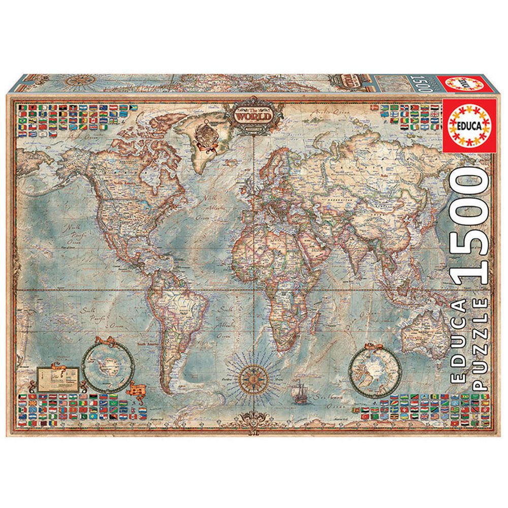 Educa, Карта на света, пъзел 1500 части