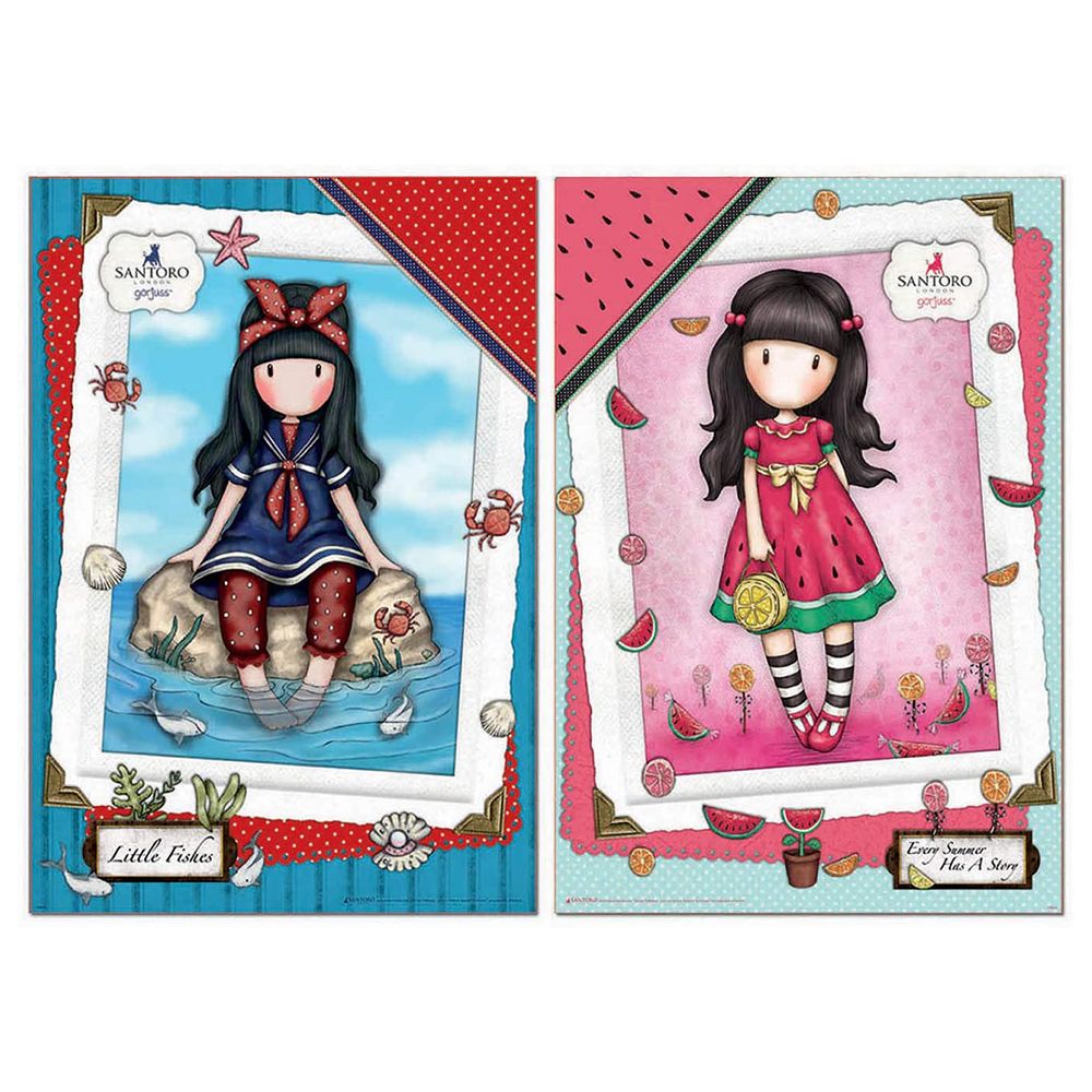 Лятна история и Малки рибки, Gorjuss, 2 пъзела по 500 части