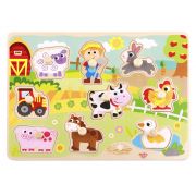 Дървен пъзел с дръжки, Животните от фермата