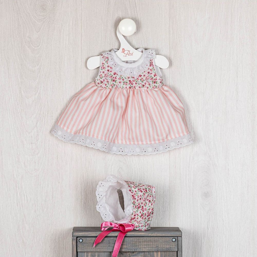 Рокличка и шапка на цветя, за кукла Мария, 43 см