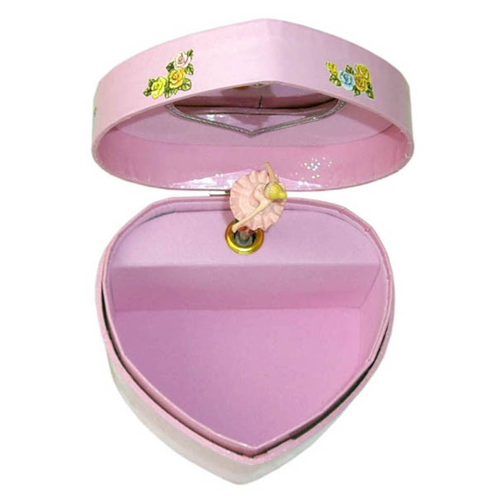 Музикална кутия балерина, малко сърце с розово туту - Фигура Балерина