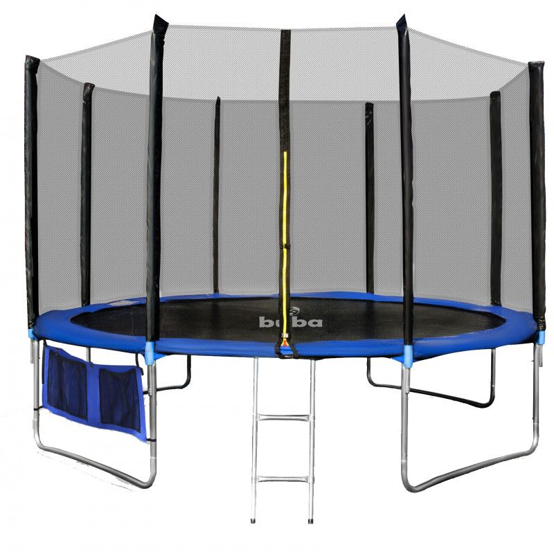 Детски батут с мрежа и стълба, 427 см