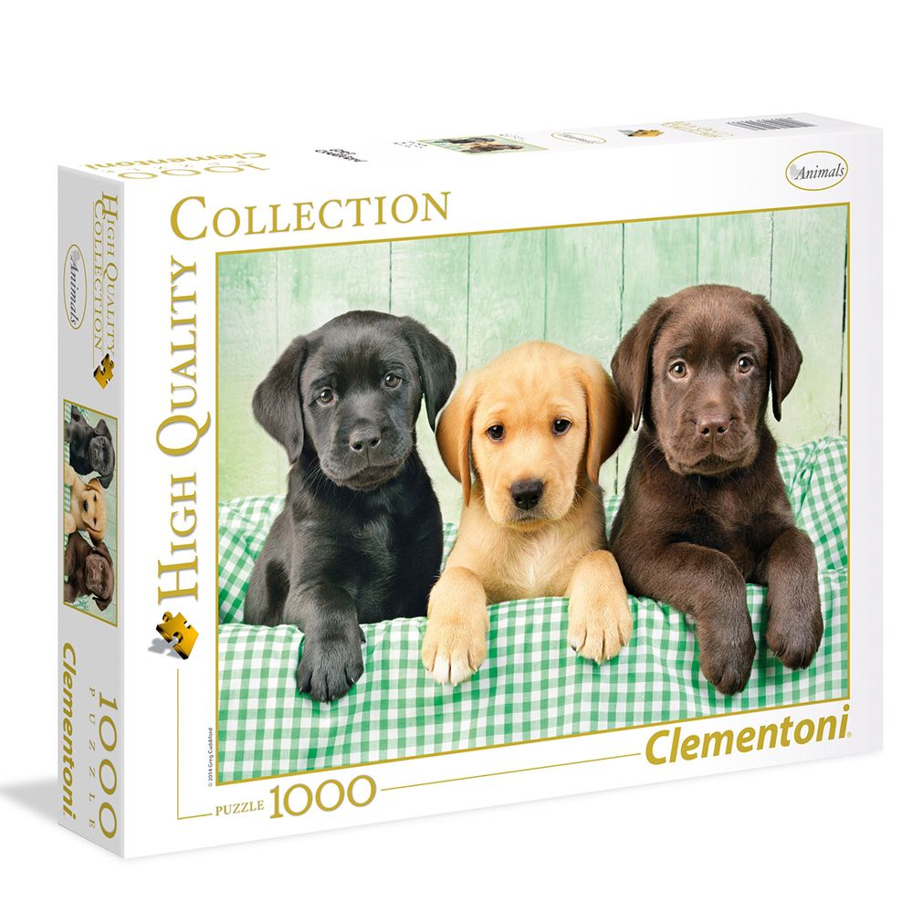 High quality collection, Бебета лабрадори, пъзел 1000 части, Clementoni