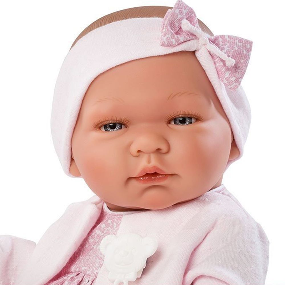 Кукла-бебе, Мария с розова рокличка и плетена жилетка