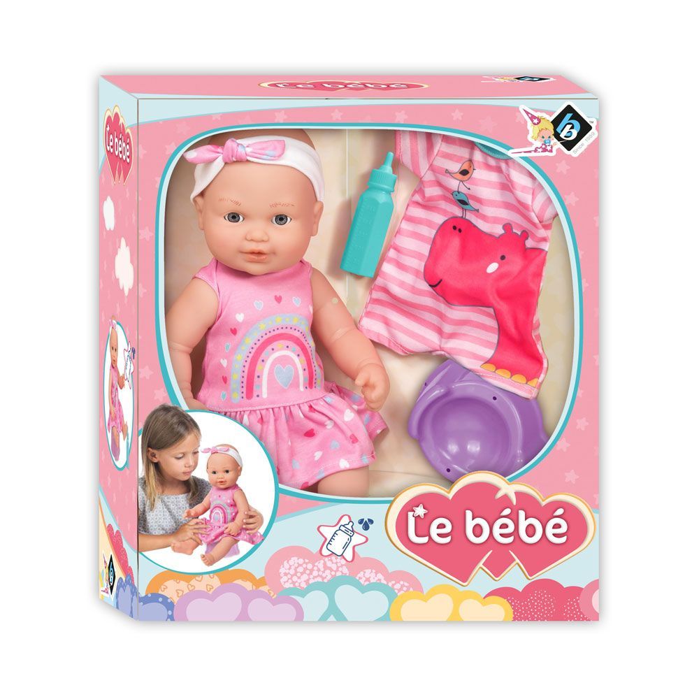 Loko Toys, Пишкаща кукла Le Bebe с гърне и дрешка, 40 см.