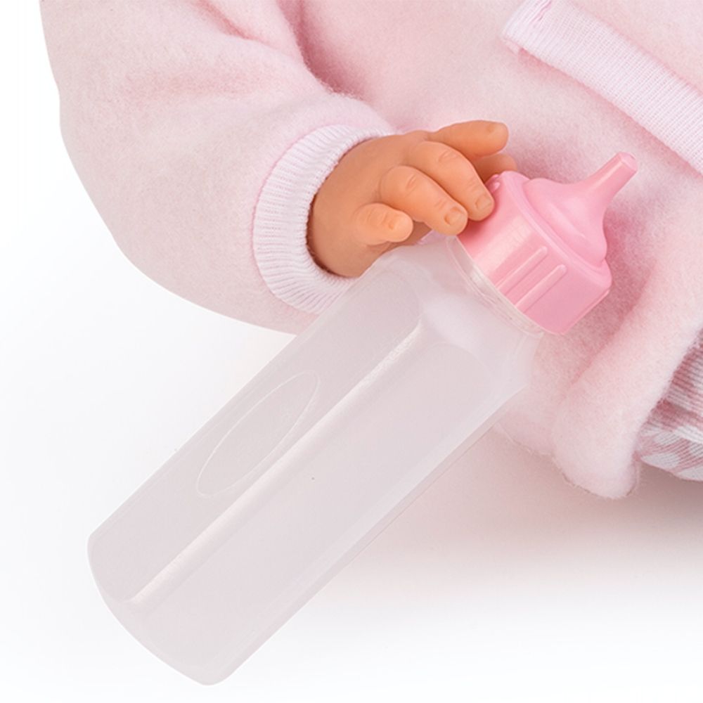 Кукла-бебе, Коке с розова палто и ританки на точки, 36 см