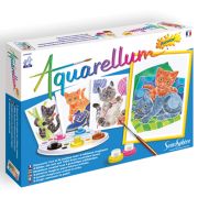 Aquarellum Junior, Комплект за рисуване с акварелни бои, Палави котенца