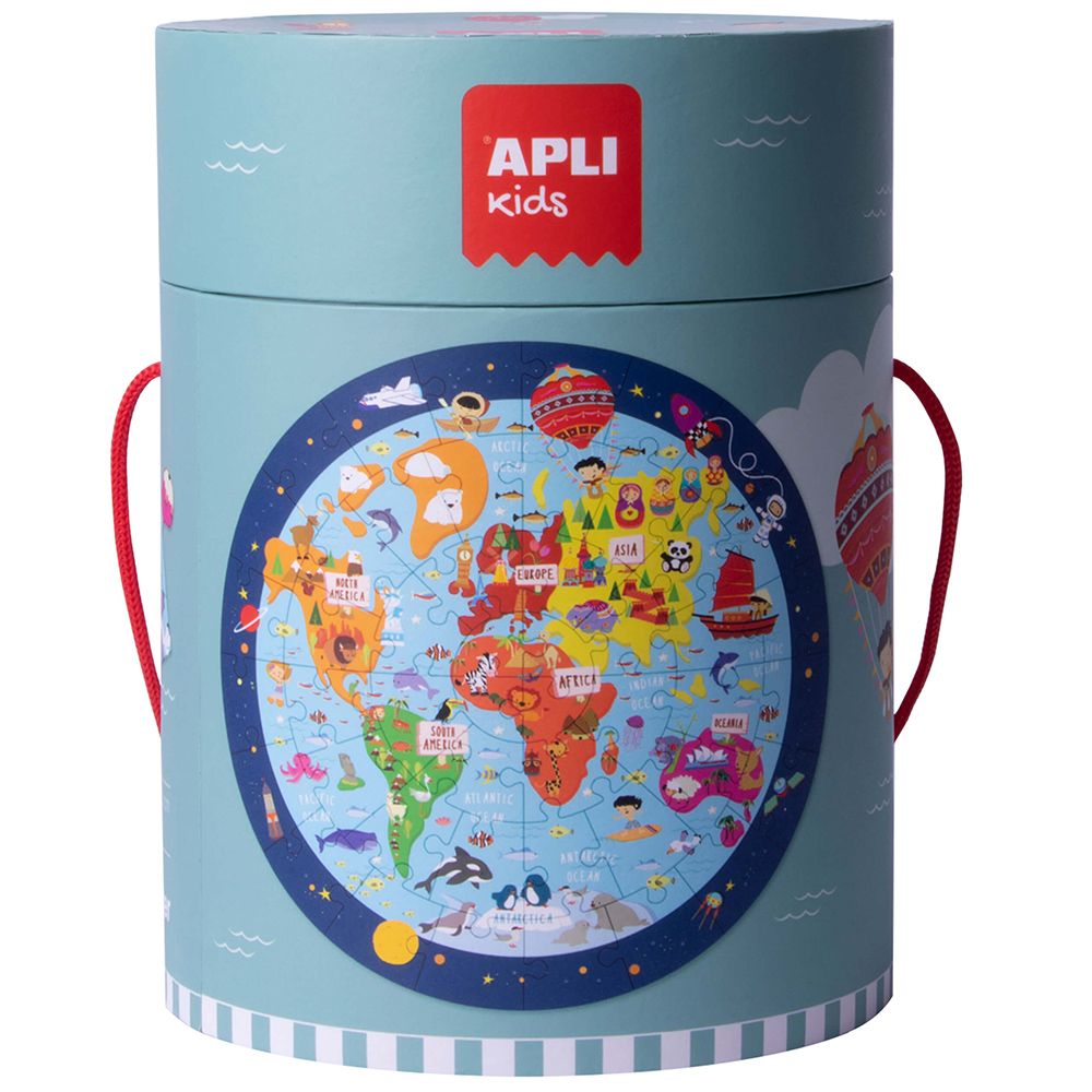 Apli kids, Кръгъл образователен пъзел, Опознай светa, 48 елемента