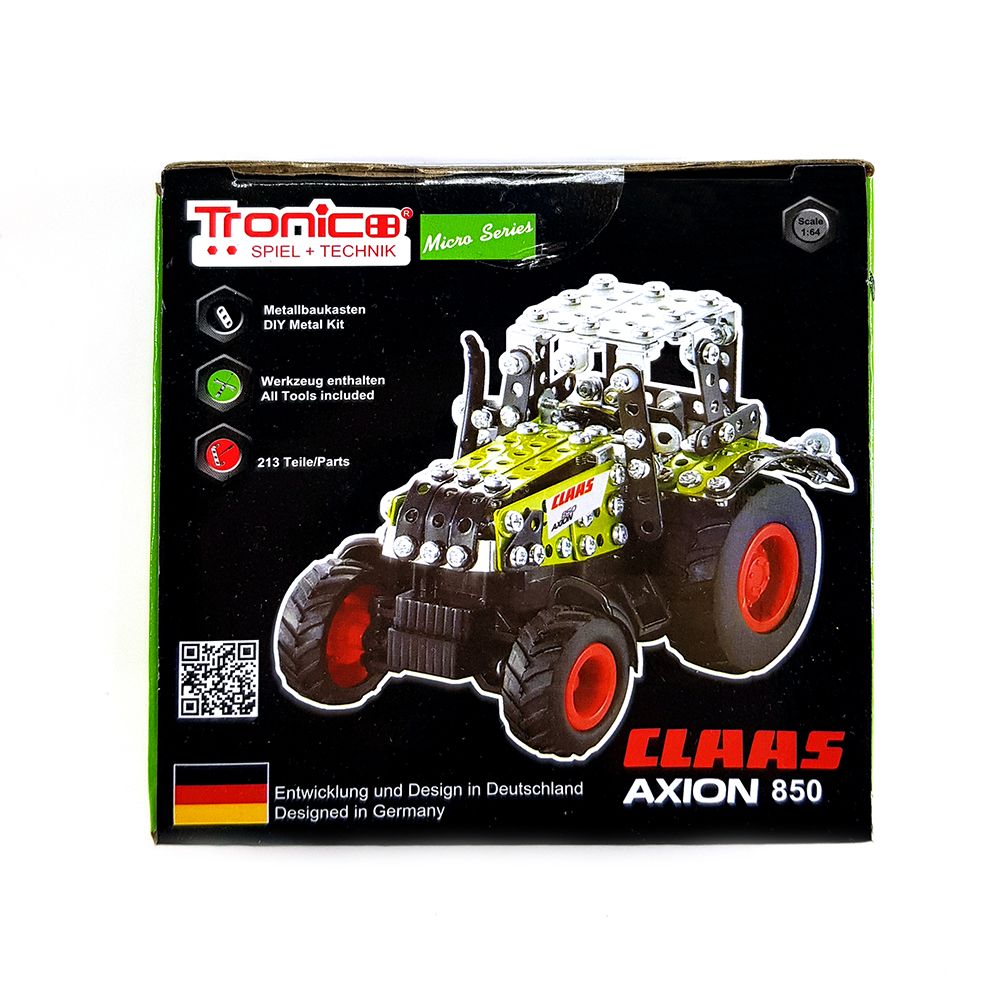 Micro Series, Метален конструктор Трактор CLAAS AXION 850, 213 части, Tronico