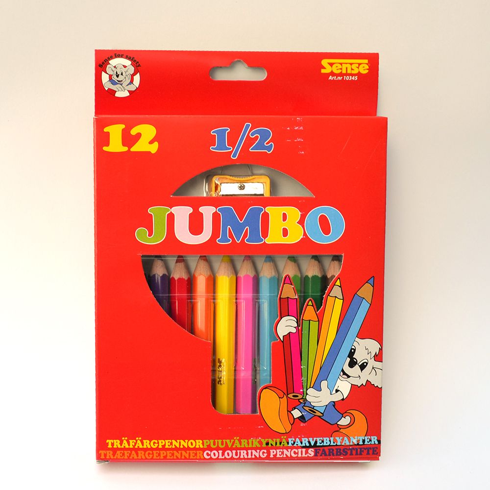 Sense, Къси цветни моливи Джъмбо, 12 броя