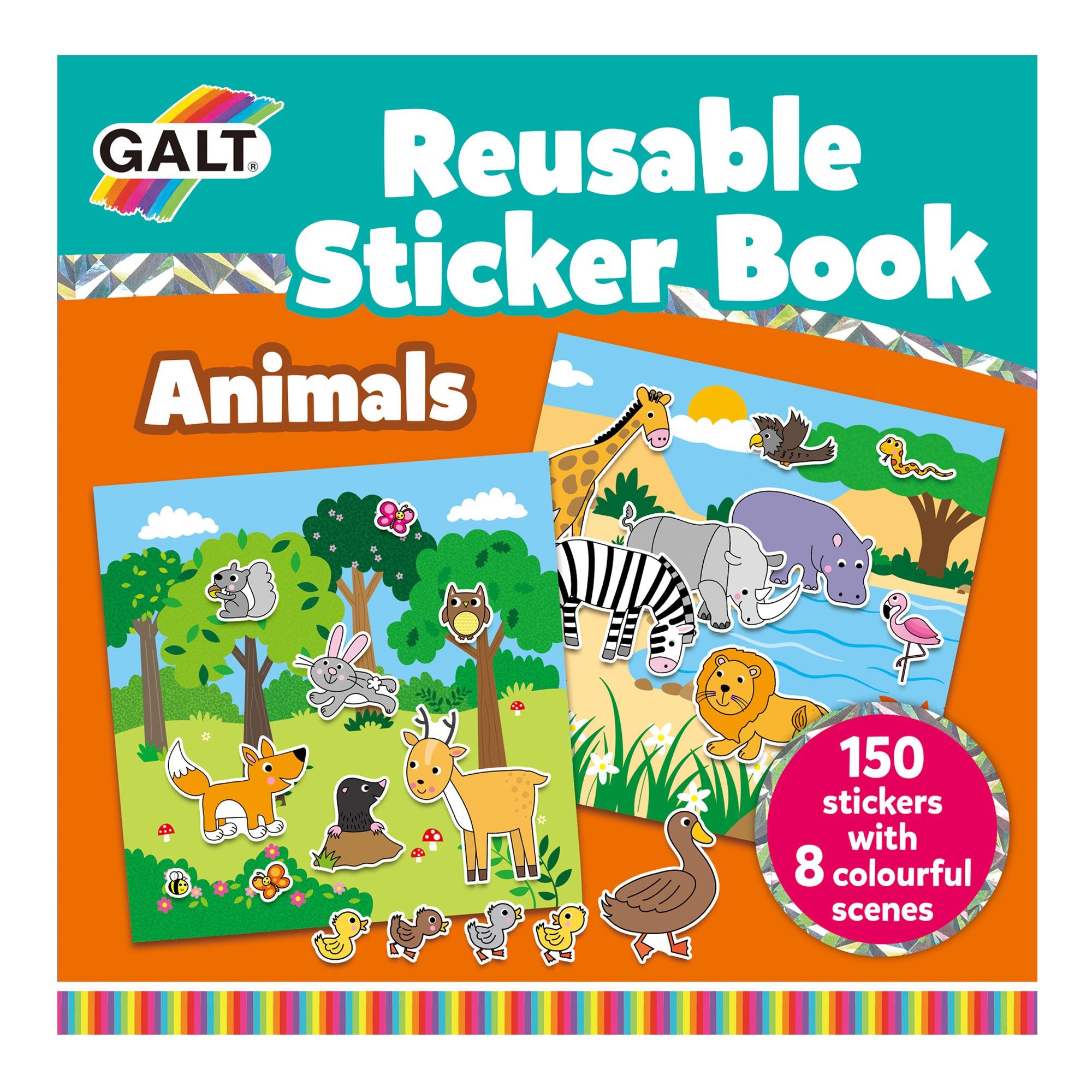 Galt Toys, Книжка със стикери за многократна употрeба, Животни