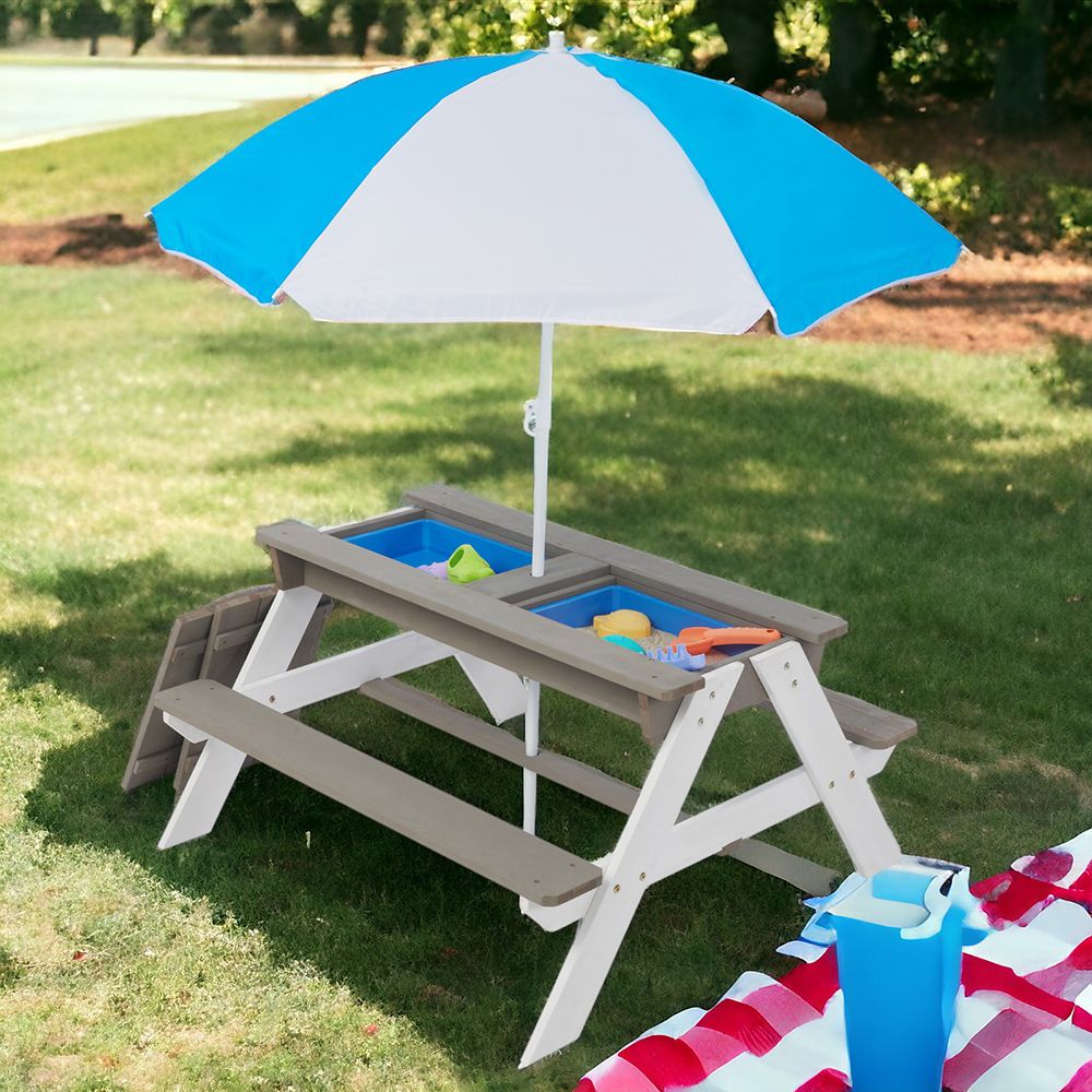 Детска Градинска Маса, с пейки и чадър