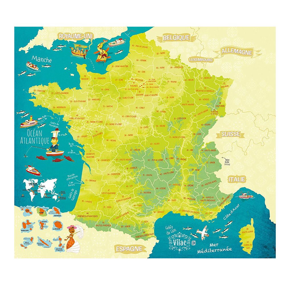 Магнитен пъзел, карта на Франция (на френски)