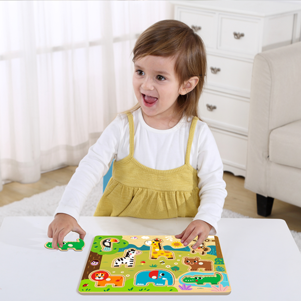 Дървен пъзел с дръжки, Диви животни