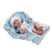 Кукла бебе, Пабло, със сини панделки и одеяло