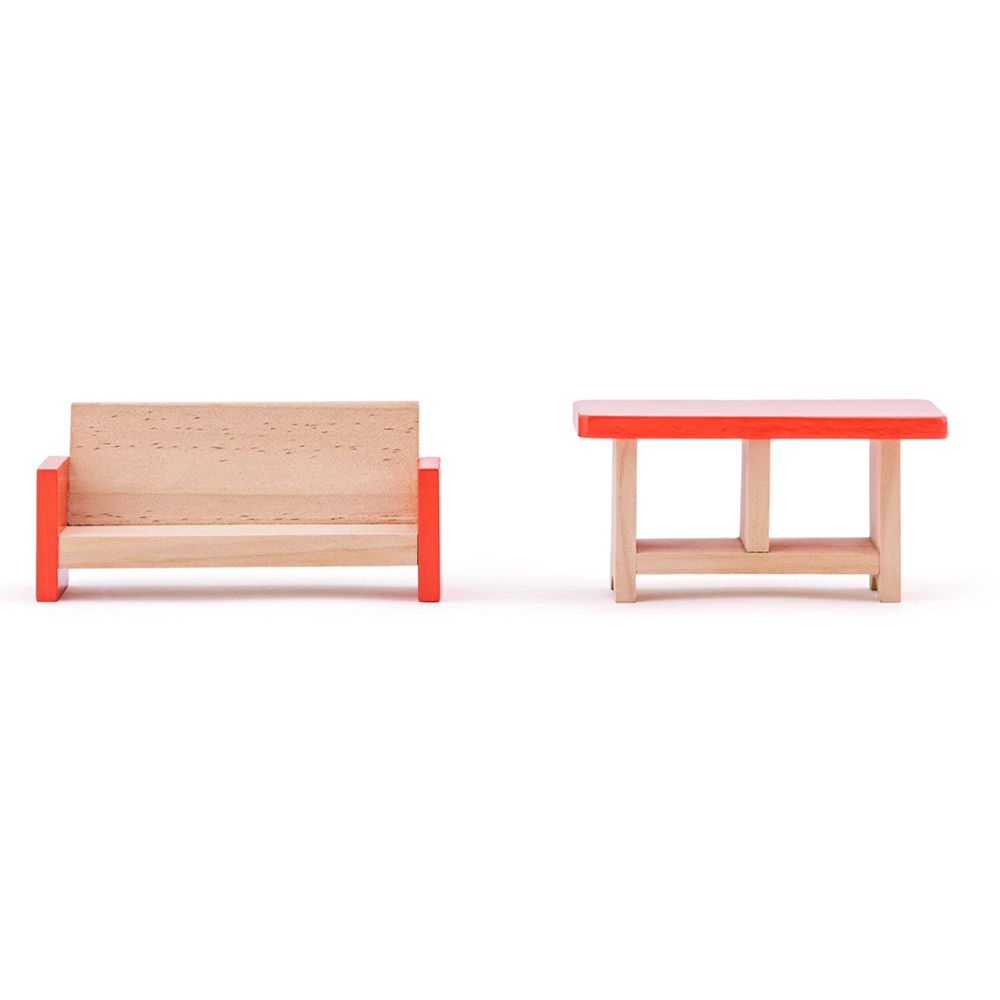 Дървена къща за кукли, с обзавеждане, Изабел