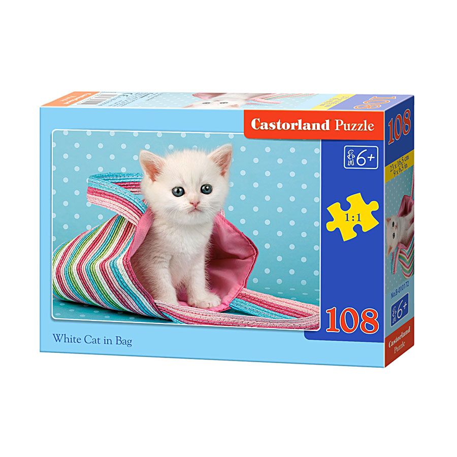 Castorland, Бяло котенце в чанта, пъзел 108 чаcти