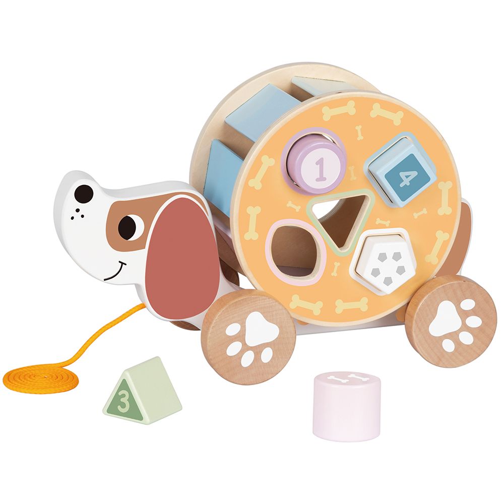 TookyToy, Дървен сортер и играчка за дърпане, Куче
