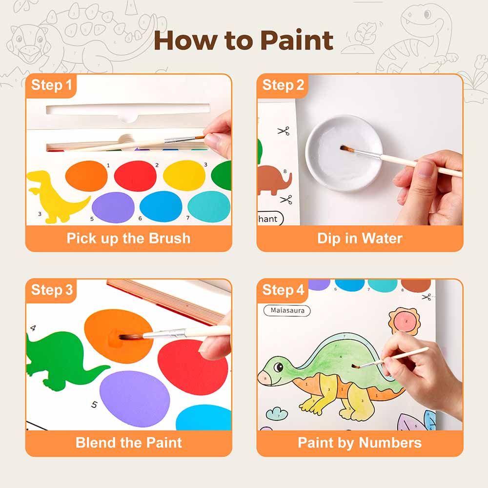 Книжка за оцветяване с водни бои, Приключения с динозаври