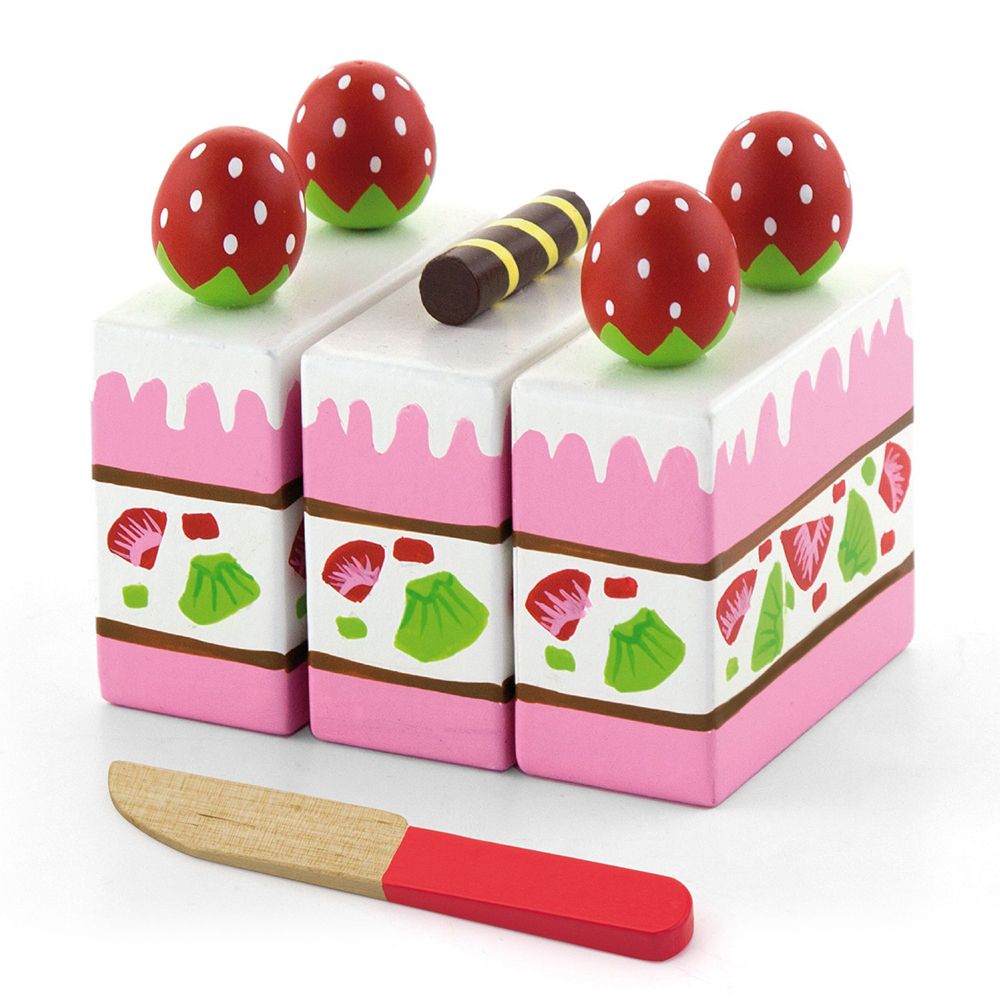 Viga toys, Дървена сметанова торта с ягодки