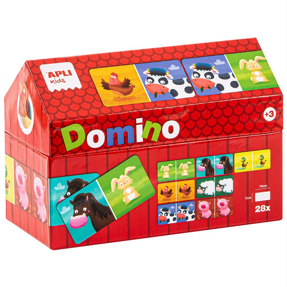 Apli kids, Занимателно домино в къщичка, Фермата, 28 елемента