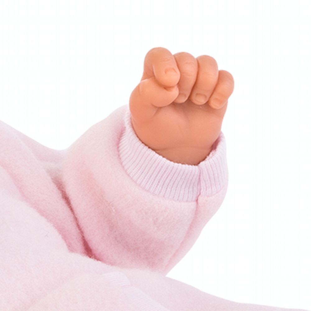 Кукла-бебе, Коке с розова палто и ританки на точки, 36 см